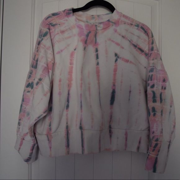 Old navy Loose Tie-Dye Cropped Crew-Neck Sweatshirt for Women - Picture 11 of 14